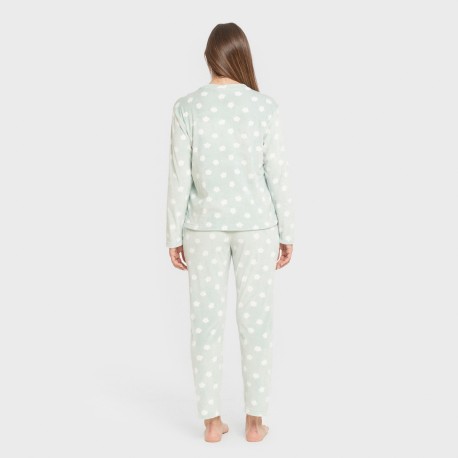 Pijama terciopelo super soft mujer Dula verde tiffany