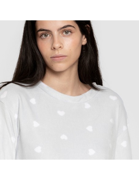 Pijama terciopelo super soft mujer Praga celeste