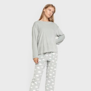 Pijama terciopelo super soft mujer Nubecita verde tiffany 2