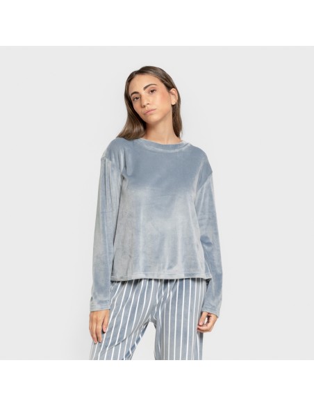 Pijama terciopelo super soft mujer Raya Astria indigo Pijama terciopelo super soft mujer Raya Astria indigo