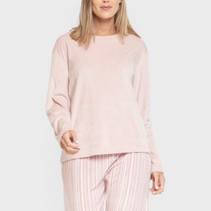 Pijama terciopelo super soft mujer Raya Oli malva rosa 2