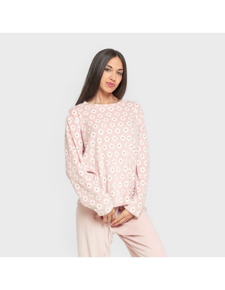 Pijama terciopelo super soft mujer Joy rosa palo