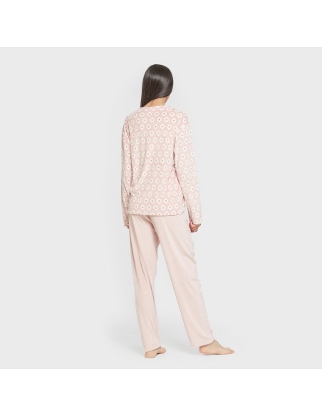Pijama terciopelo super soft mujer Joy rosa palo