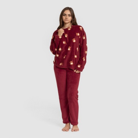 Pijama coral Tatin burdeos