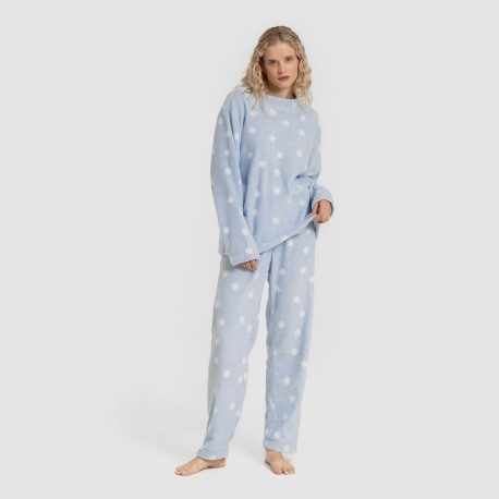 Pijama coral Snow celeste