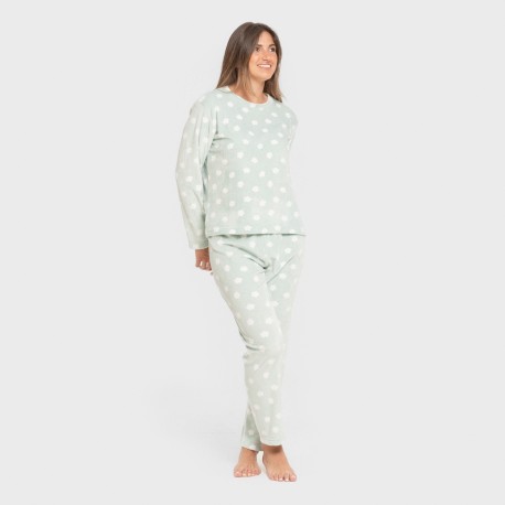 Pijama terciopelo super soft mujer Dula verde tiffany