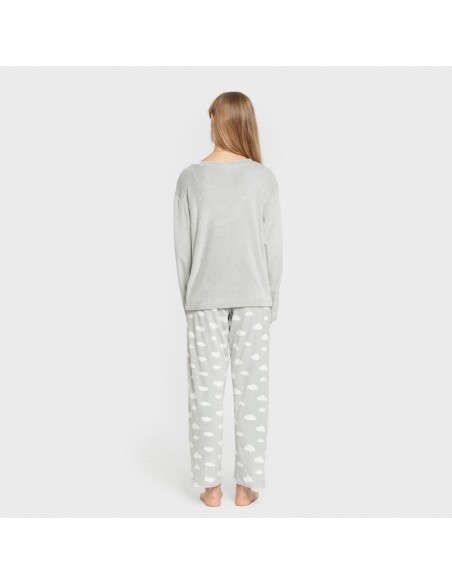 Pijama terciopelo super soft mujer Nubecita verde tiffany