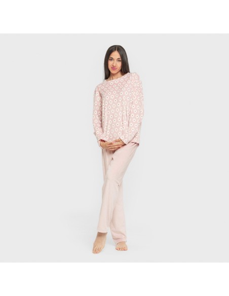 Pijama terciopelo super soft mujer Joy rosa palo