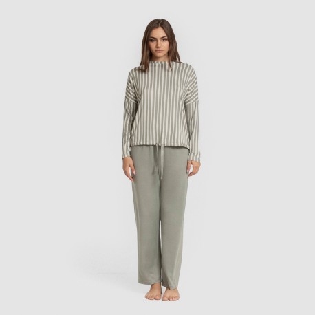 Pijama largo Secret mujer Raya Marsella verde caceria