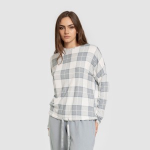 Pijama largo Secret mujer Cuadro Guima indigo