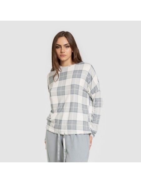 Pijama largo Secret mujer Cuadro Guima indigo Pijama largo Secret mujer Cuadro Guima indigo