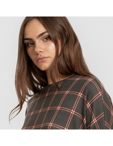 Pijama largo Secret mujer Cuadro Nelby verde caceria Pijama largo Secret mujer Cuadro Nelby verde caceria