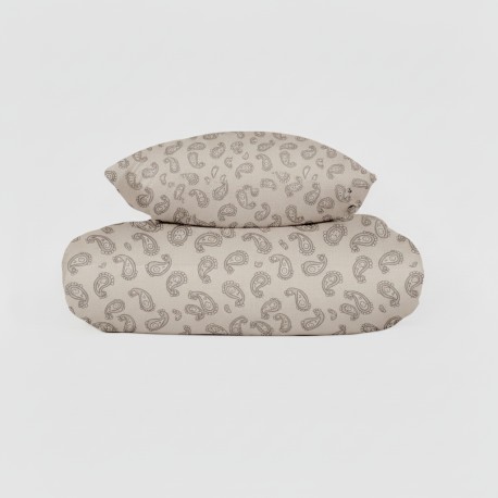 Funda nórdica algodón Chili verde seco - topo