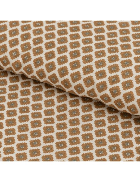 Funda nórdica algodón Iñaki ocre - verde seco Funda nórdica algodón Iñaki ocre - verde seco