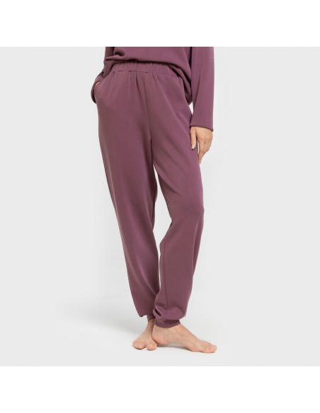 Pantalón jogger fluido mujer