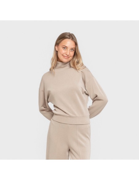 Sudadera cuello subido estilo modal mujer