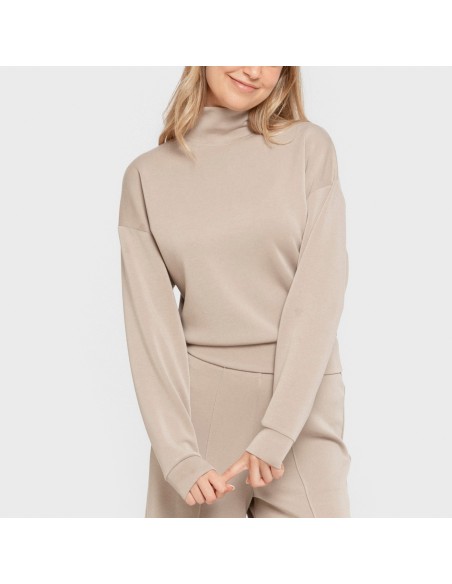 Sudadera cuello subido estilo modal mujer