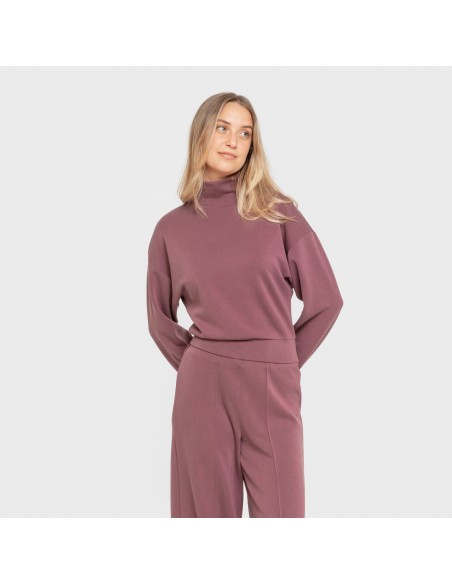 Sudadera cuello subido estilo modal mujer