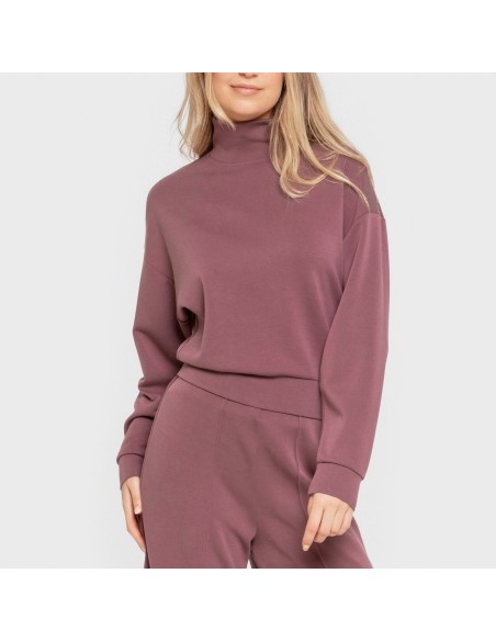 Sudadera cuello subido estilo modal mujer