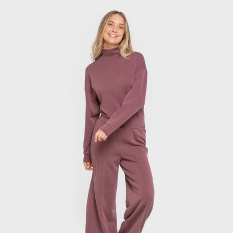 Sudadera cuello subido estilo modal mujer