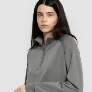 Sudadera media cremallera estilo modal mujer 2