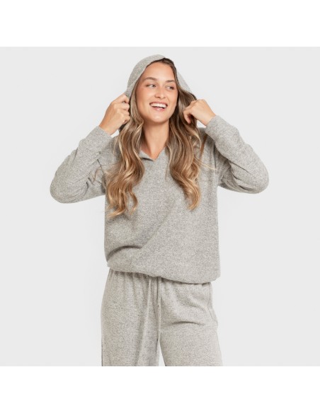 Sudadera capucha new punto extra suave mujer