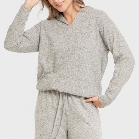 Sudadera capucha new punto extra suave mujer