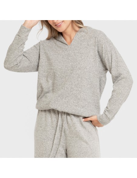 Sudadera capucha new punto extra suave mujer