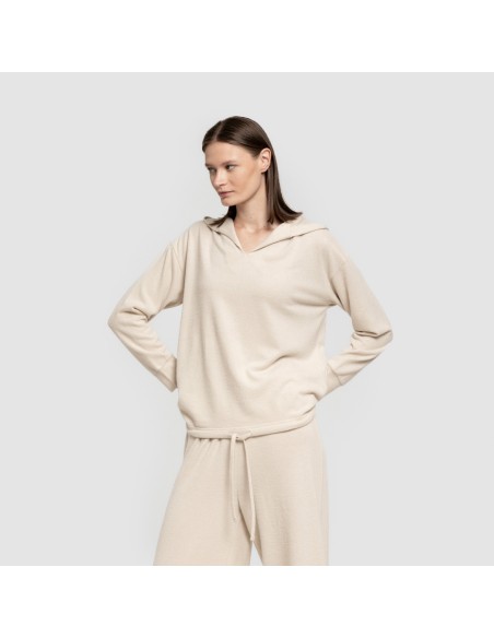 Sudadera capucha new punto extra suave mujer