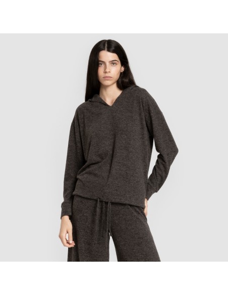 Sudadera capucha new punto extra suave mujer