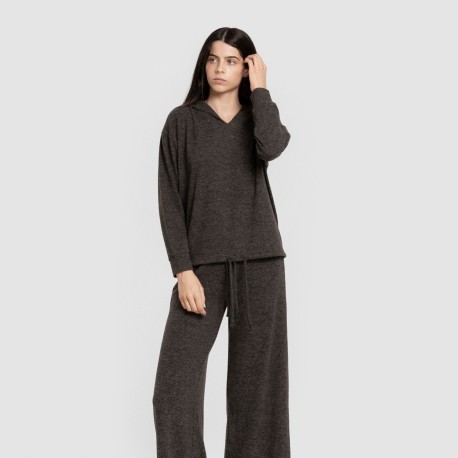 Sudadera capucha new punto extra suave mujer