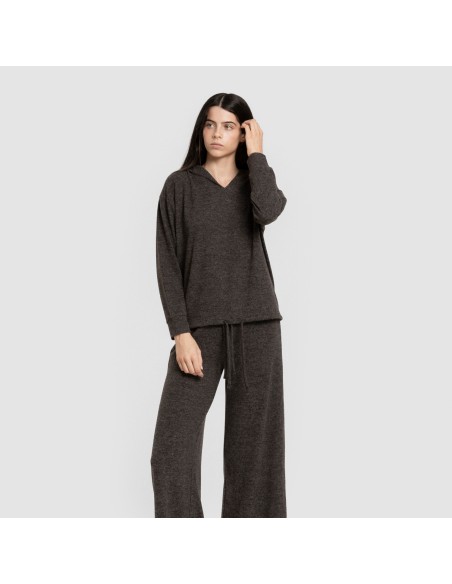 Sudadera capucha new punto extra suave mujer