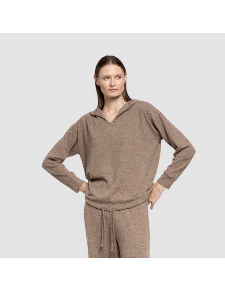 Sudadera capucha new punto extra suave mujer