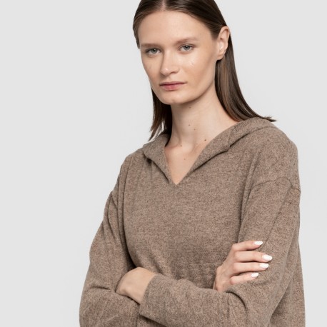 Sudadera capucha new punto extra suave mujer