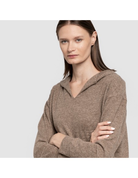 Sudadera capucha new punto extra suave mujer