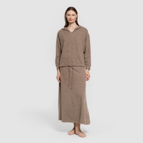 Falda midi evase new punto extra suave