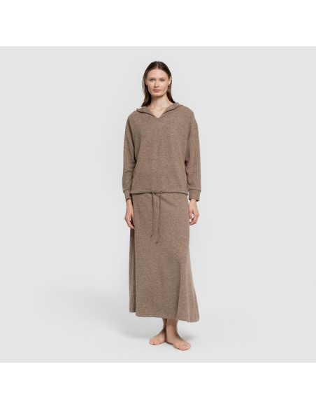 Falda midi evase new punto extra suave