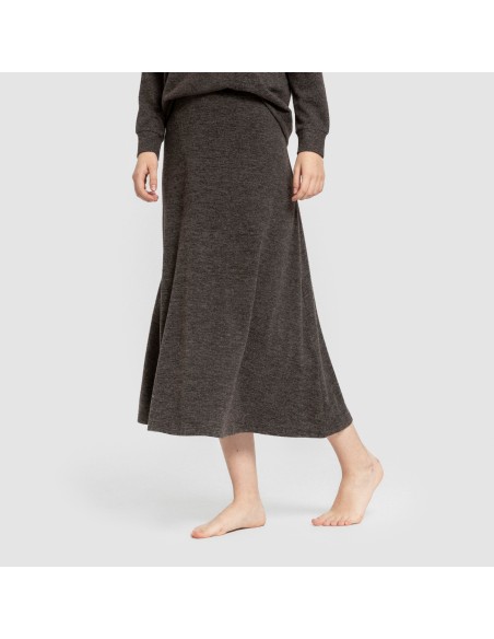 Falda midi evase new punto extra suave