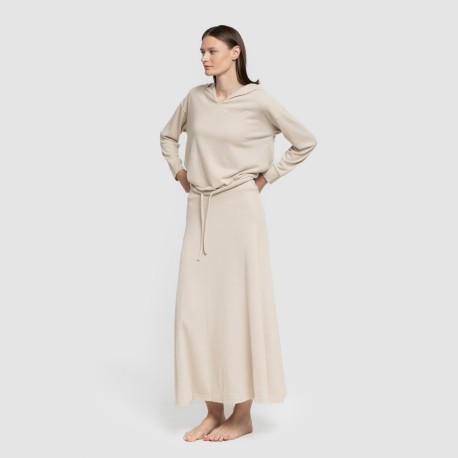 Falda midi evase new punto extra suave