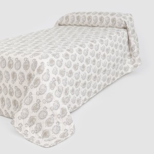 Colcha bouti Indonesia gris - verde