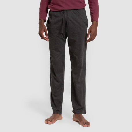 Pijama largo hombre con botones burdeos - marengo