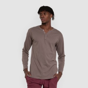 Pijama largo hombre con botones topo - burdeos