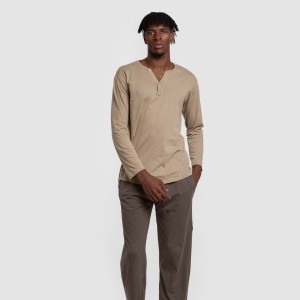 Pijama largo hombre con botones verde caceria - petroleo 2