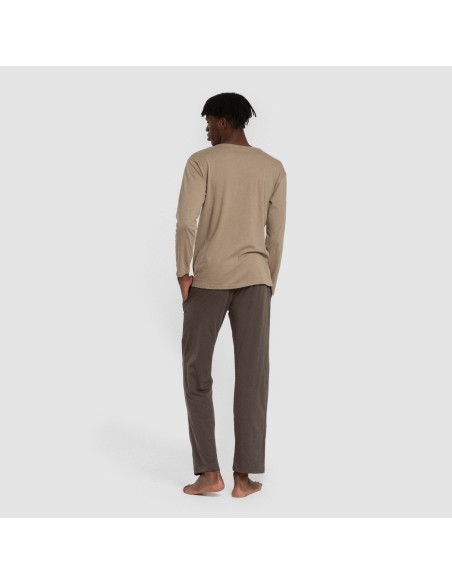 Pijama largo hombre con botones verde caceria - petroleo