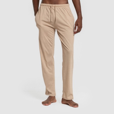 Pijama largo hombre con botones verde - arena