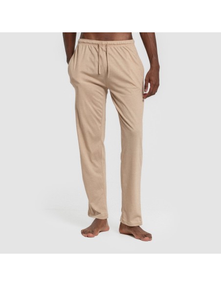 Pijama largo hombre con botones verde - arena