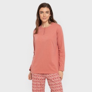Pijama largo algodón Eurico marsala