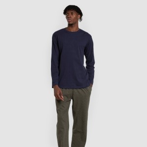 Pijama largo algodón hombre Miquelle verde caceria 2