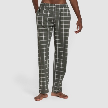 Pijama largo algodón hombre Cuadro Andino verde caceria