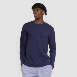 Pijama largo algodón hombre Umberto azul marino